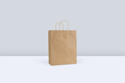 60# IBS Reddi-2-Go Twist Handle Paper Bag 10x5x13 Kraft 250/cs
