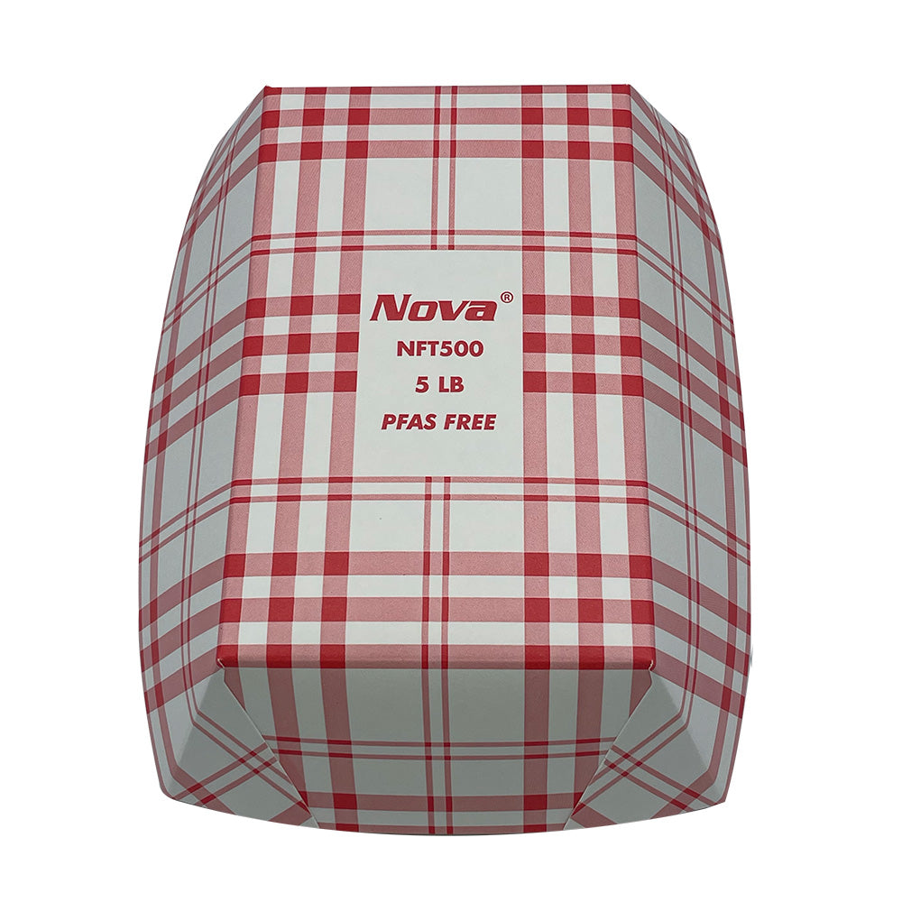 5lb Red Plaid Food Tray PFAS Free 500/cs