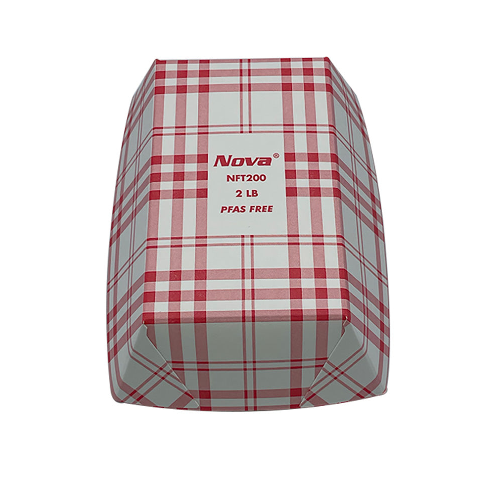 2lb Red Plaid Food Tray PFAS Free 1000/cs