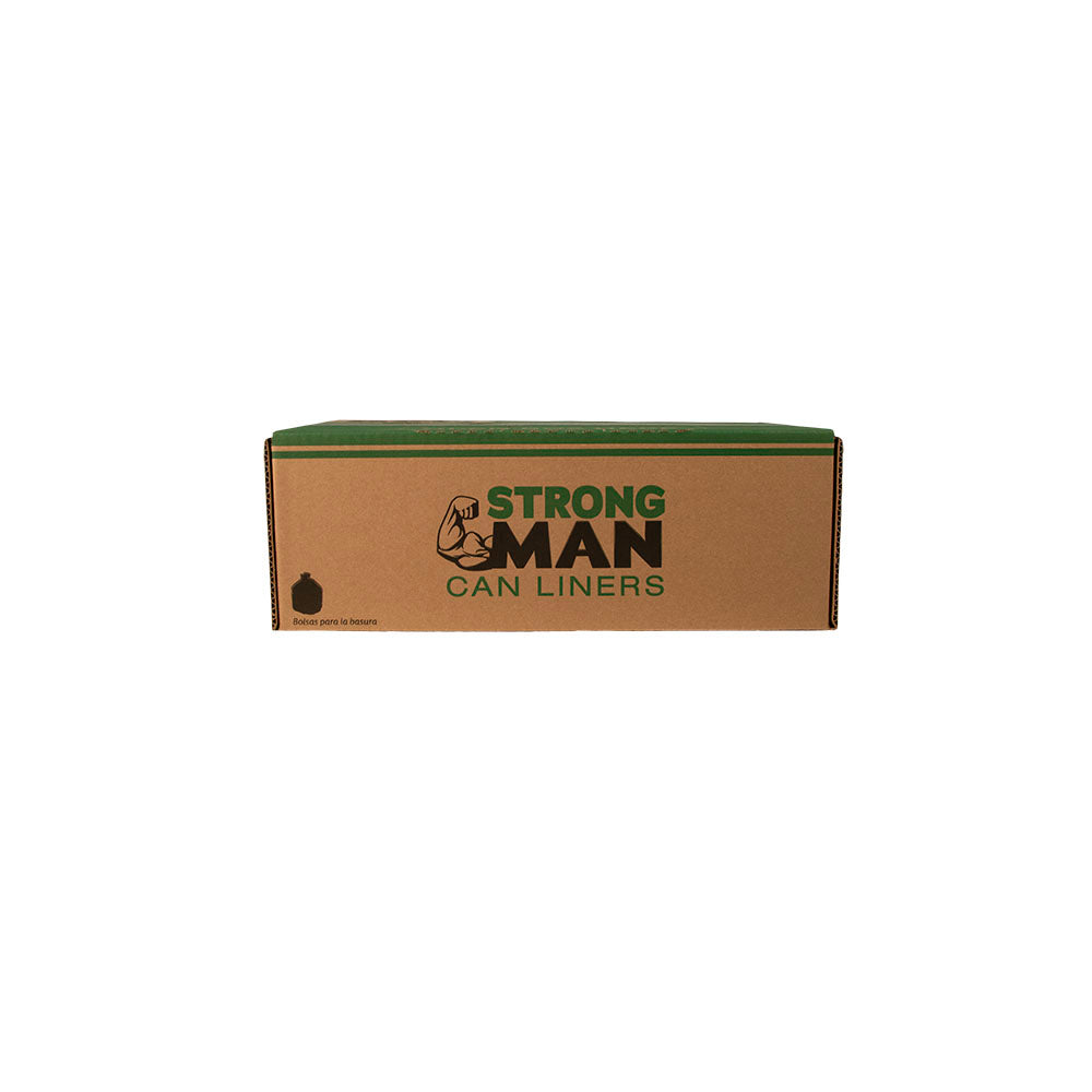 38x58 60 Gal Strongman 33 mic Black LLD Repro Liner Perforated Rolls 100/cs