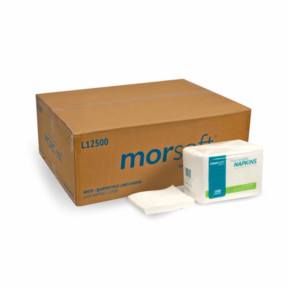 11.5x11.5 Morsoft Lunch Napkin White 1-Ply 6000/cs