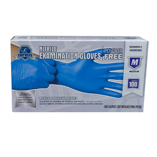 Medium Nitrile Glove Blue Empress Exam Grade Powder Free 100/box