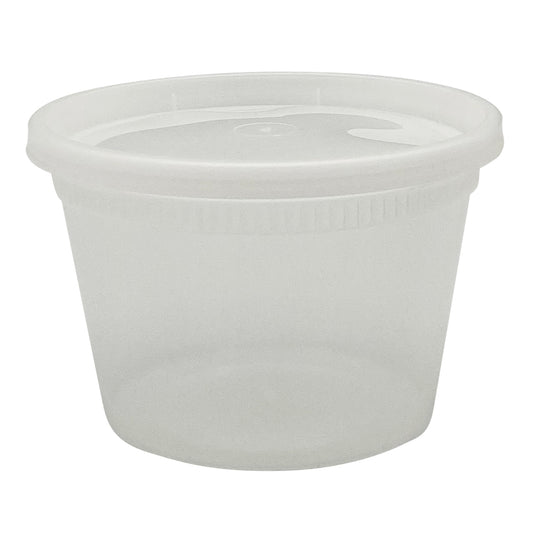16oz Heavy Duty Deli Containers, Empress, Clear, Combo Pack, 240/cs