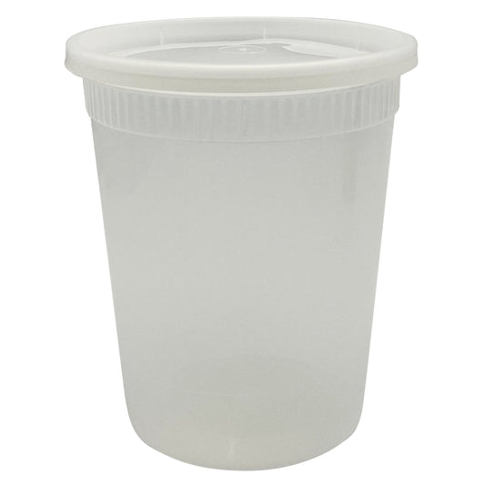 32oz Heavy Duty Deli Containers, Clear, Combo Pack Empress 240/cs