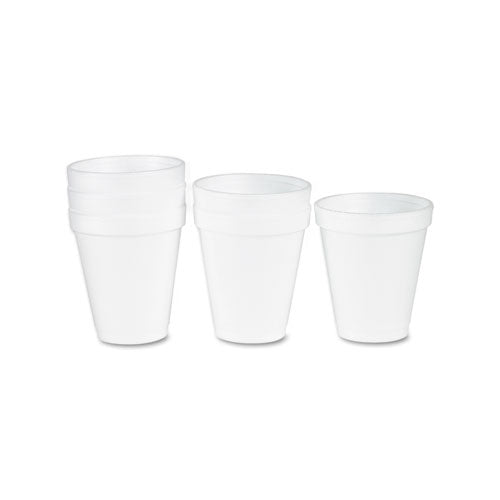 6oz 6J6 Dart Foam Drink Cups, White, 1000/cs