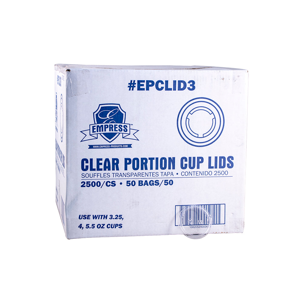 3.25-4-5.5oz Plastic Portion Cup Lids Empress 2500/cs