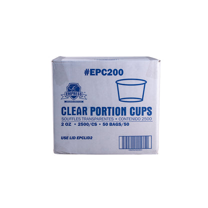 2oz Empress Plastic Portion Cups Clear 2500/cs