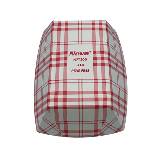 3lb Red Plaid Food Tray PFAS Free 500/cs