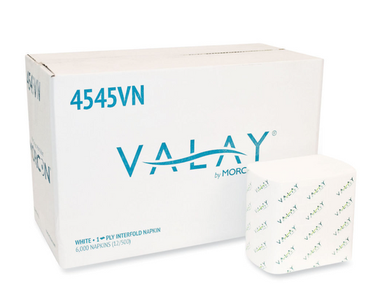6.3x8.85 Valay Interfolded Napkins White, 1-Ply 6000/cs