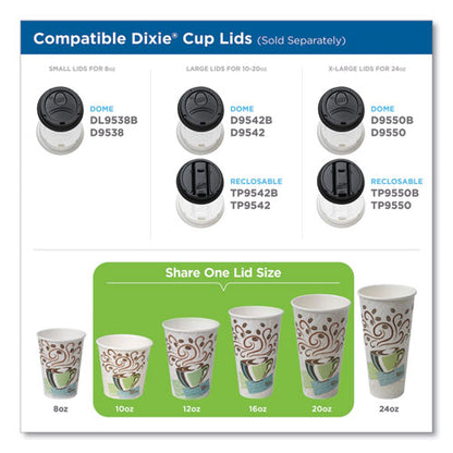 12oz Dixie Perfectouch Paper Hot Cups, Coffee Haze Design, 50/pk