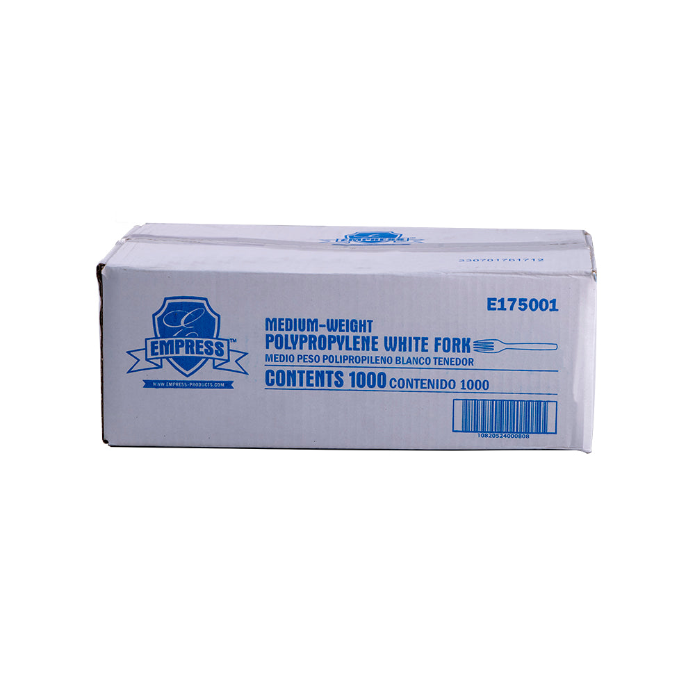 Medium Weight Empress Fork Polypro White Dense Pack 1000/cs