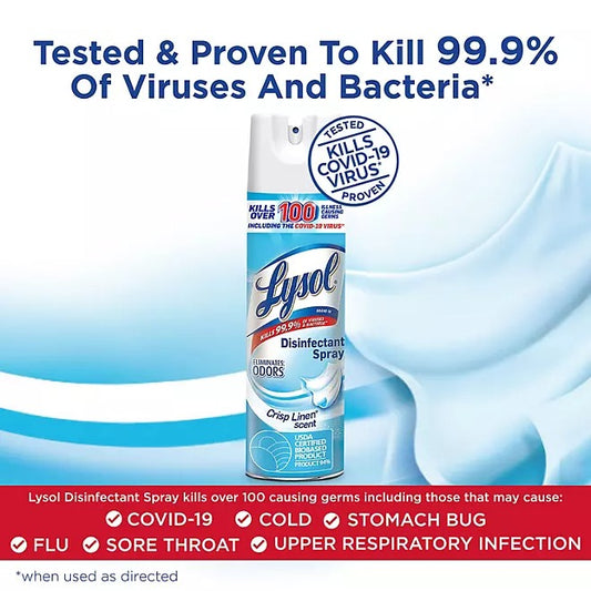 Lysol Disinfectant Spray, Crisp Linen 19 oz, 1 PK