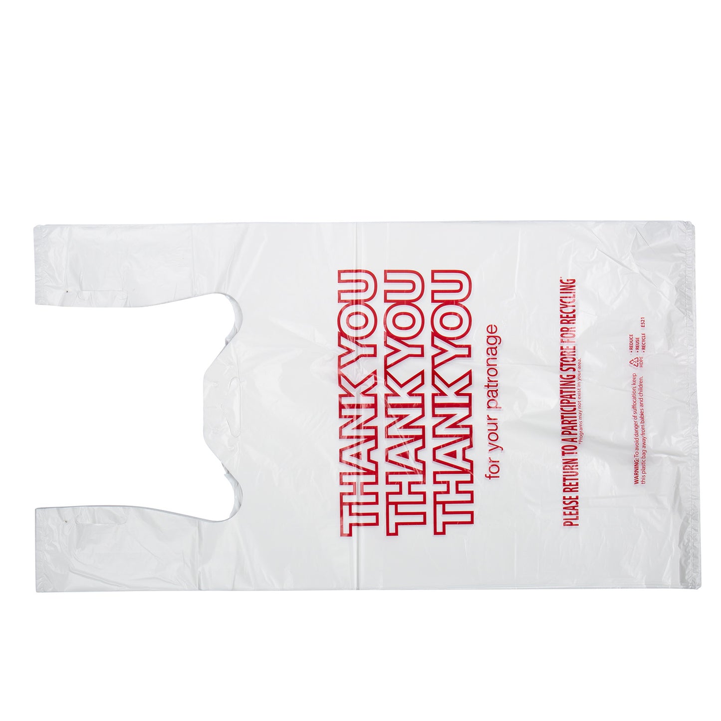 11.5x6.5x21 12 Mic, Thank You T-Sack, White/Red, 1000/cs