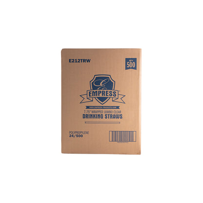 7.75 Inch Jumbo Straw Paper Wrapped Clear Empress 500/box, 2000/cs