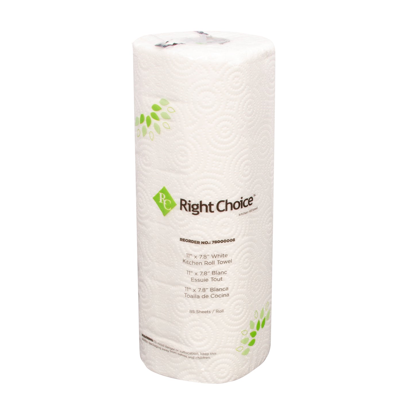 11x7.8 Right Choice Towel 2 Ply 85-Sheet, White, 30/cs