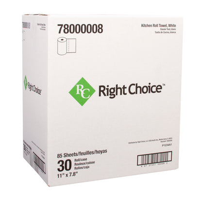 11x7.8 Right Choice Towel 2 Ply 85-Sheet, White, 30/cs