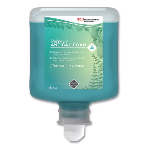 SC Johnson Refresh Foaming AntiBac Hand Soap Manual Cartridge Refill, Citrus Scent, 1 L, 6/cs