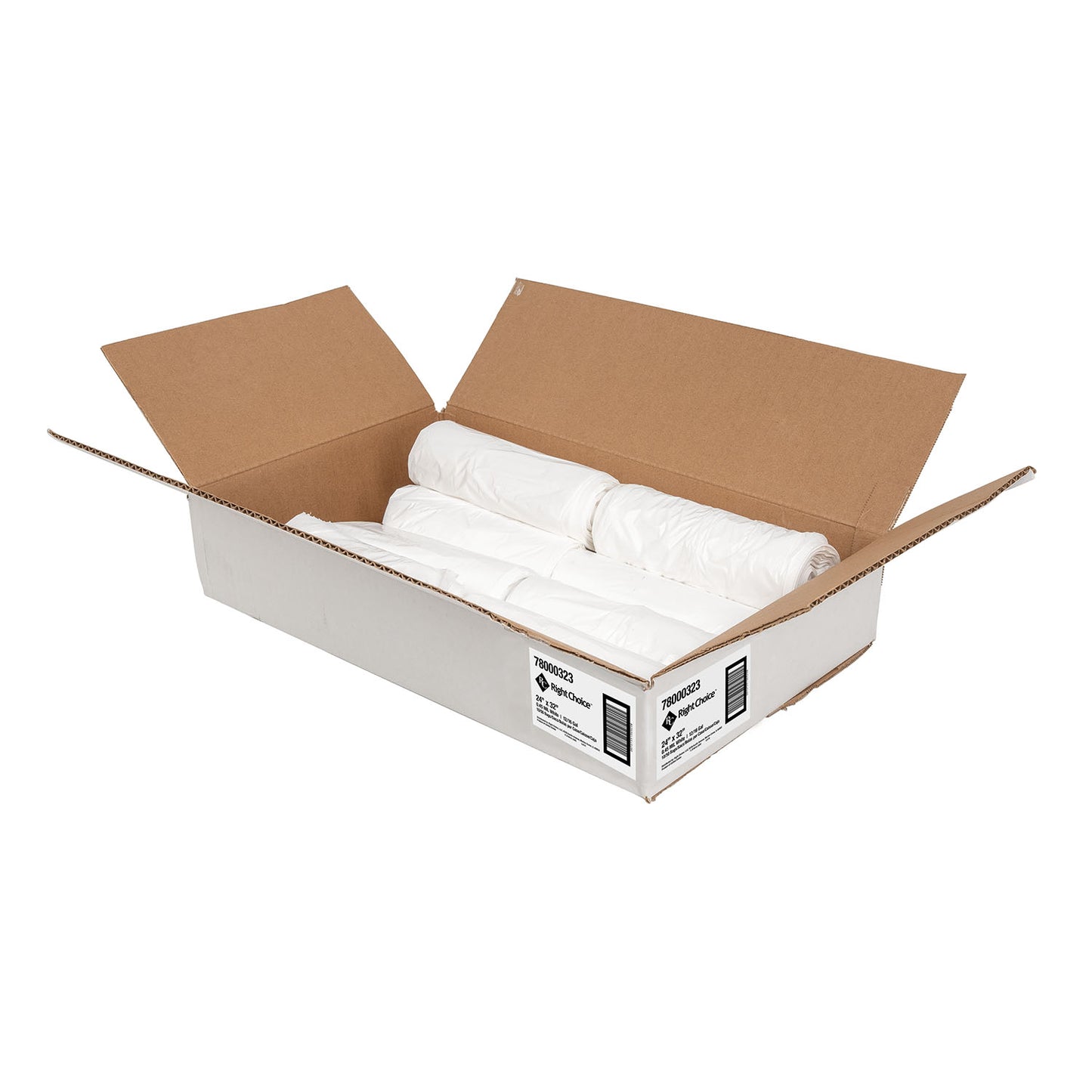 24x32 0.45 mil, LDPE 12-16 Gal Can Liner Roll, White, 500/cs
