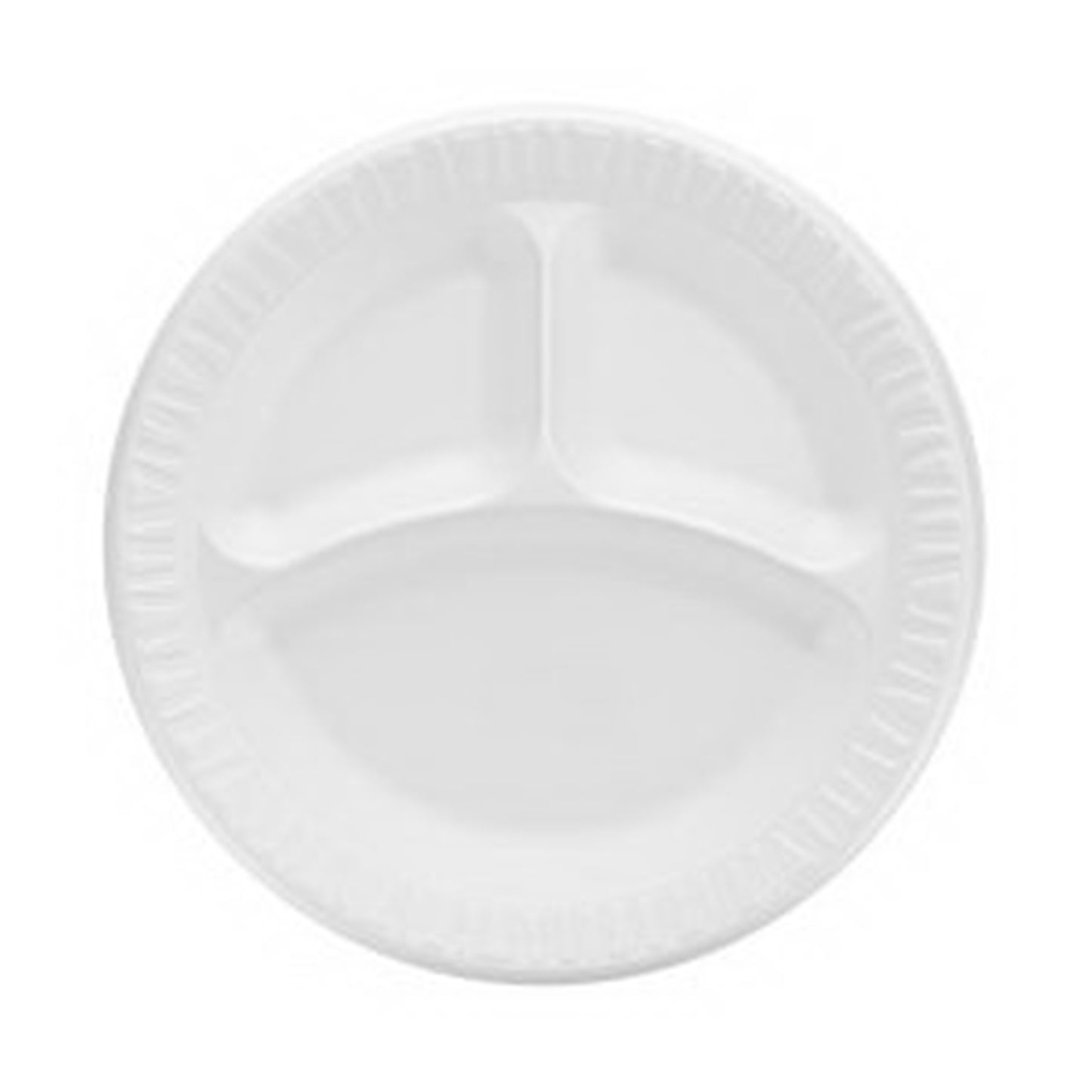 EPS Plate, 9 Inch 3 compartments, laminated, White, 500/cs