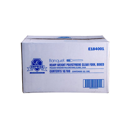 Heavy Weight Banquet Fork PS Clear Boxed, 1000/cs