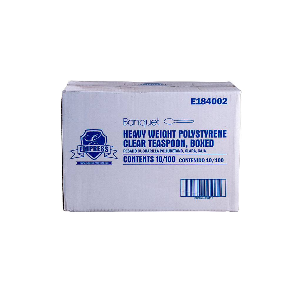 Heavyweight Banquet Teaspoon PS Clear Boxed 1000/cs