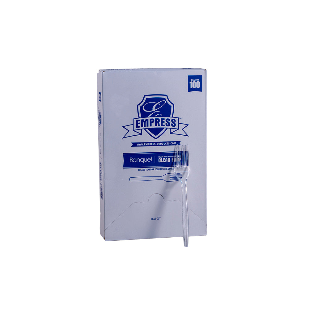 Heavy Weight Banquet Fork PS Clear Boxed, 1000/cs