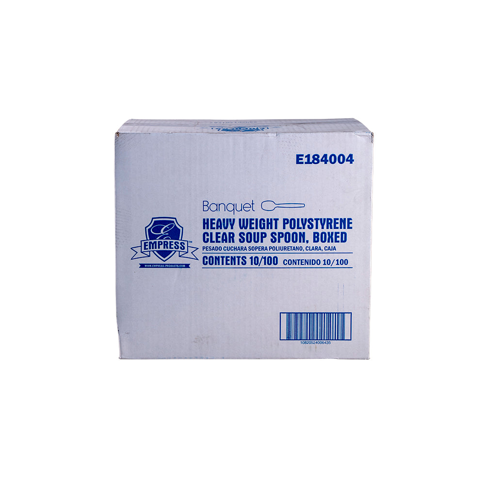 Heavyweight Banquet Soupspoon PS Clear Boxed 1000/cs