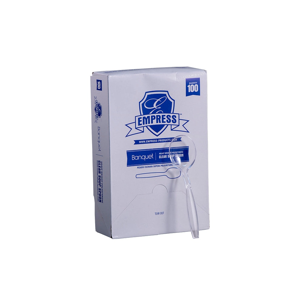 Heavyweight Banquet Soupspoon PS Clear Boxed 1000/cs