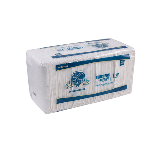 11.5x12.5 Luncheon Napkin, 1-Ply White, 1/4 Fold 500/pack, 6000/cs