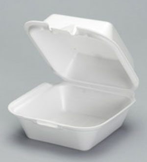 6x6x3 Snap-It Hinged Sandwich Container, Foam White 500/cs
