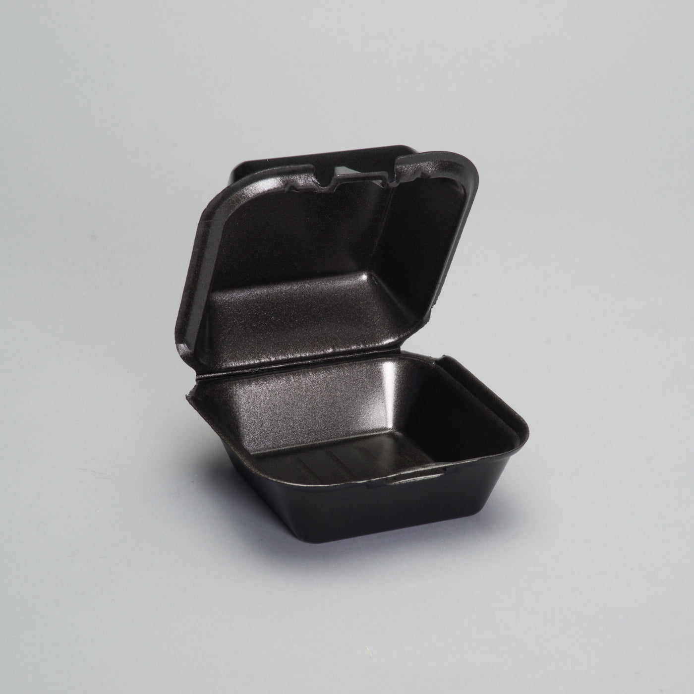 6x6 Hinged Foam Container Snap It EPS Black 500/cs