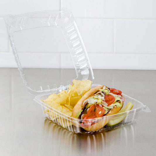 8x8 Clear PET Hinged Container 8x8x2.75 200/cs