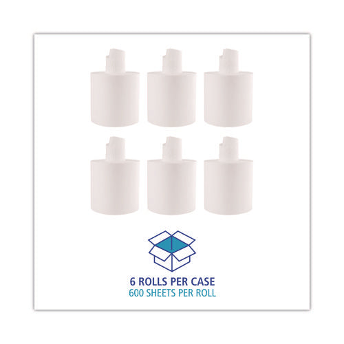 7.6x8.9 Center Pull Paper Towels Roll Towels, 2-Ply, White, 600/Roll, 6/ct