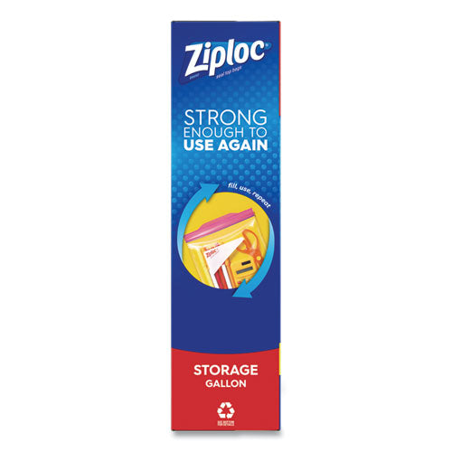 10.56x10.75 Double Zipper Ziplock Storage Bags, Triple System Seal, 1 Gallon, Clear, 38/Box