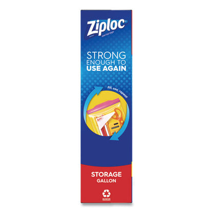 10.56x10.75 Double Zipper Ziplock Storage Bags, Triple System Seal, 1 Gallon, Clear, 38/Box