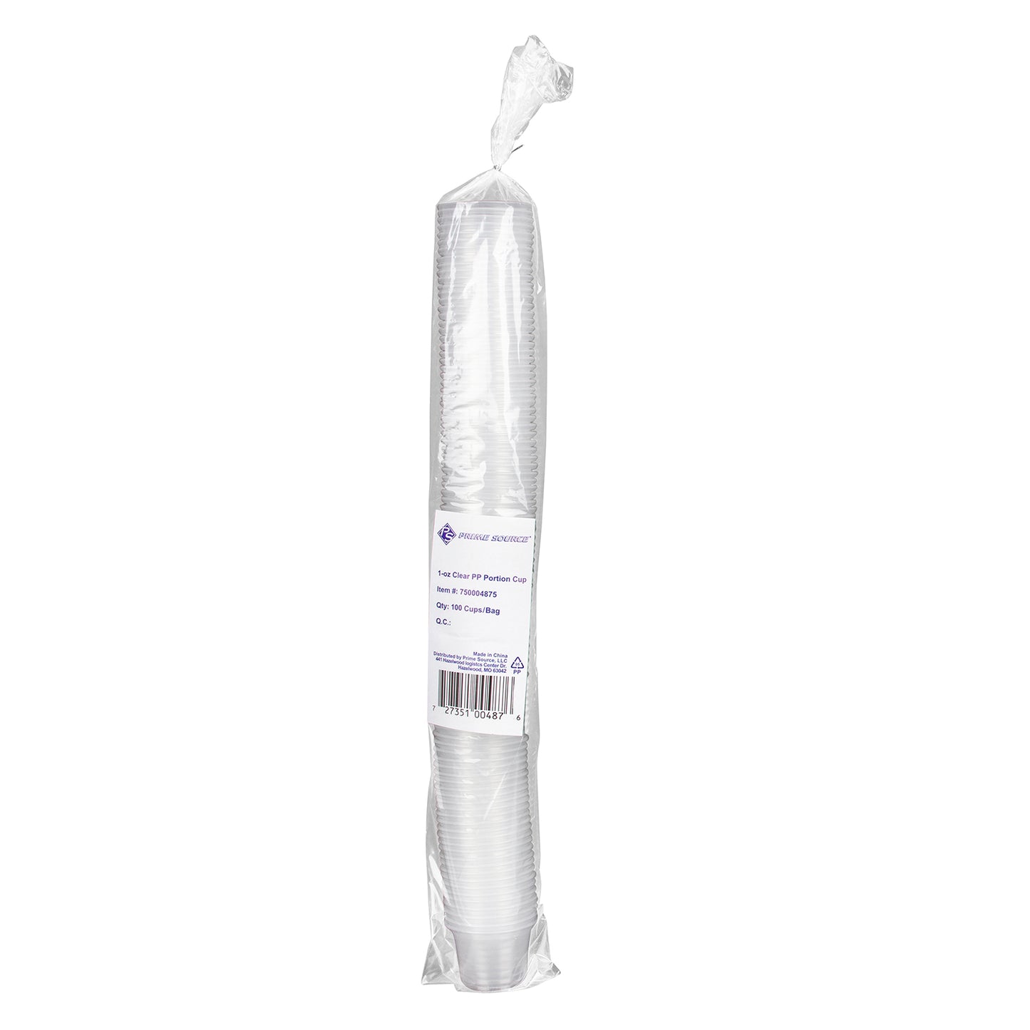 1oz Prime Source Polypropylene Portion Cup, Clear, 25/100
