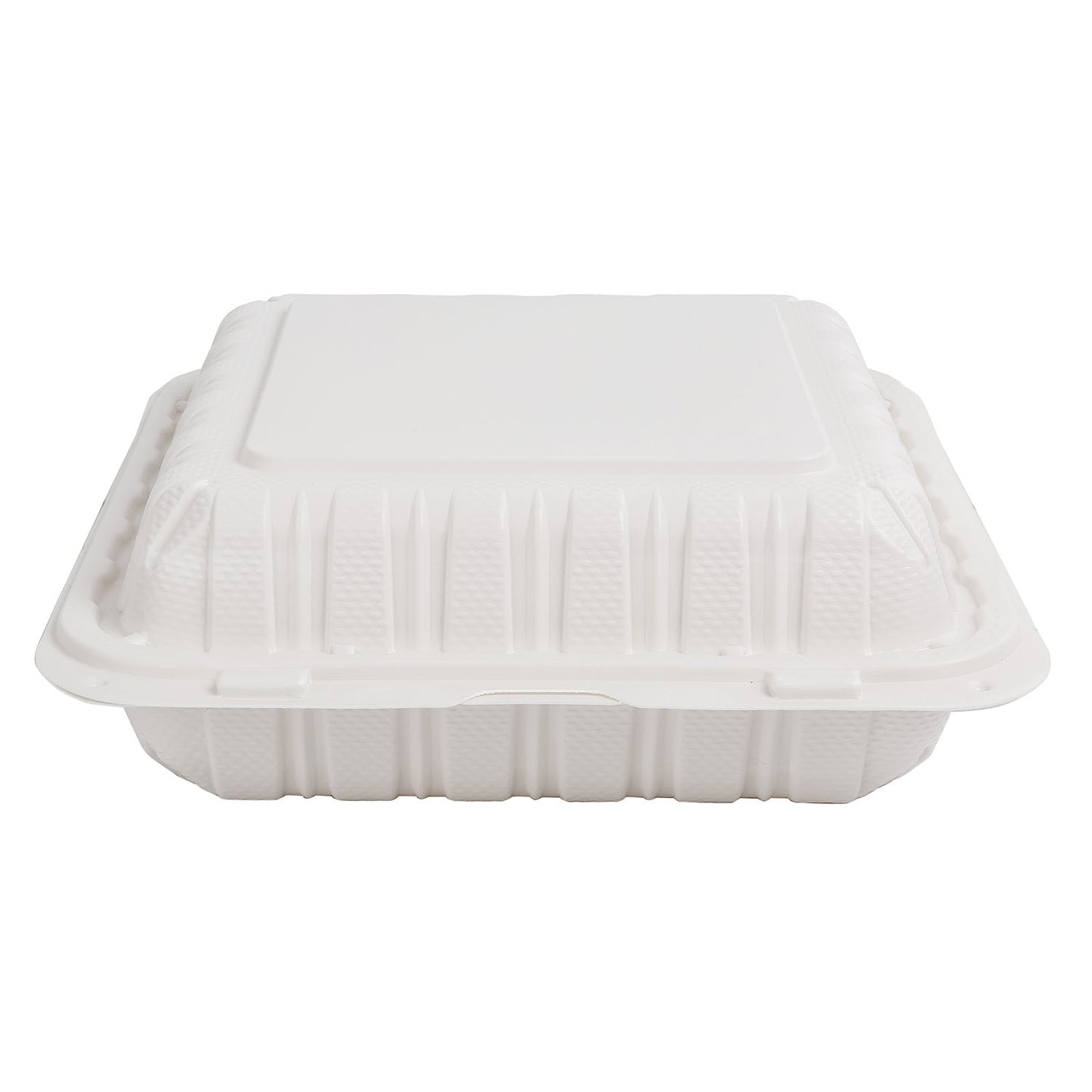 9x9 MFPP 3-Compartment Hinged Containers White EcoSystems 150/cs