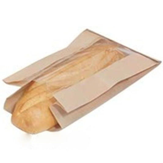 PINCH BTTM DBL PANEL BG W/WINDOW 5X1.75X9 KFT GRSPRF 500/cs