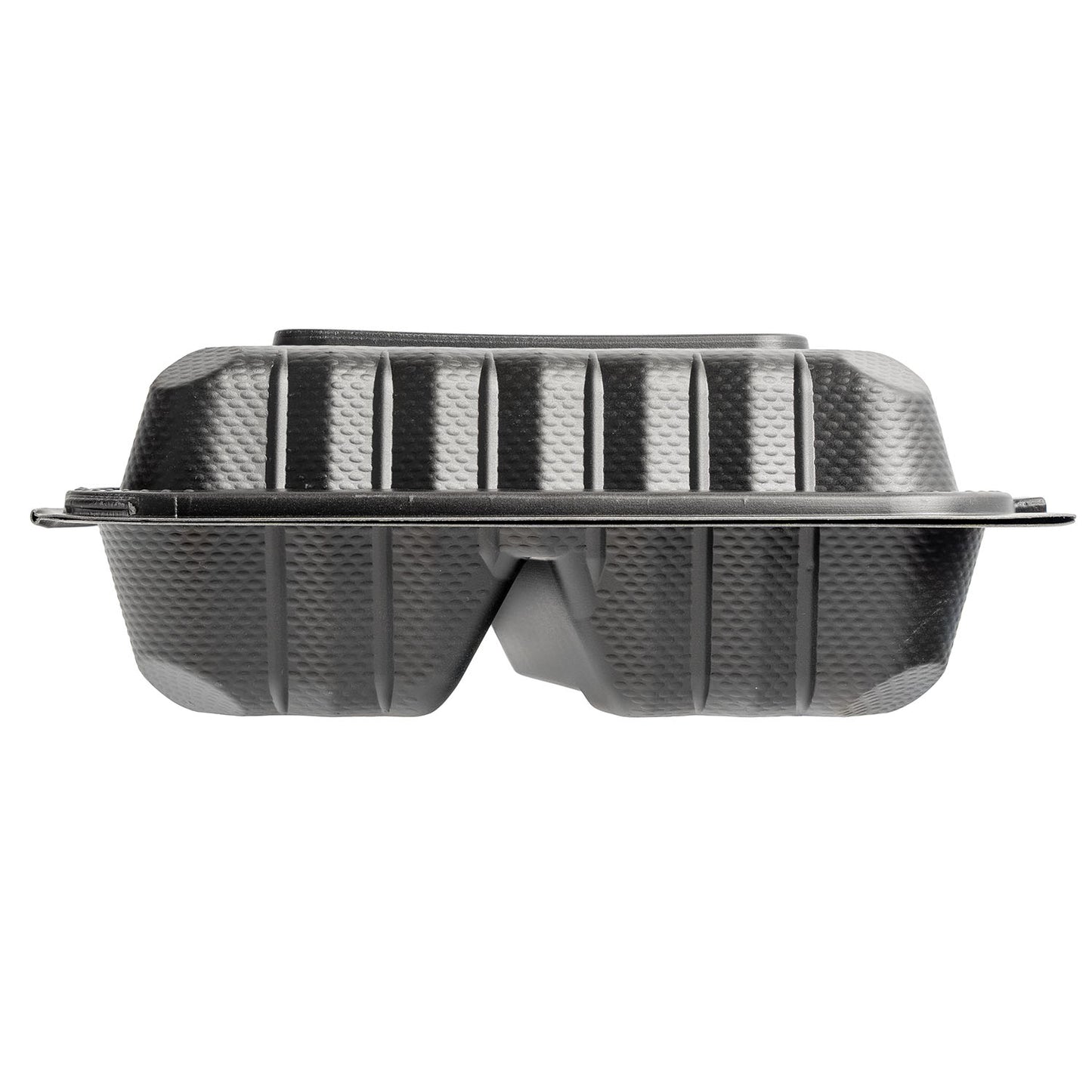 EcoSystems MFPP 3-Compartment Hinge Container, Black, 8" x 8", 1/CS/150 150/CS