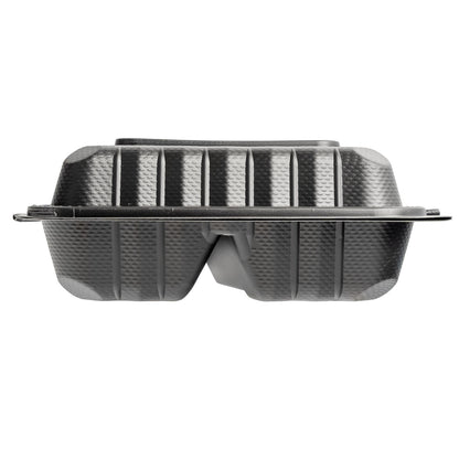 EcoSystems MFPP 3-Compartment Hinge Container, Black, 8" x 8", 1/CS/150 150/CS