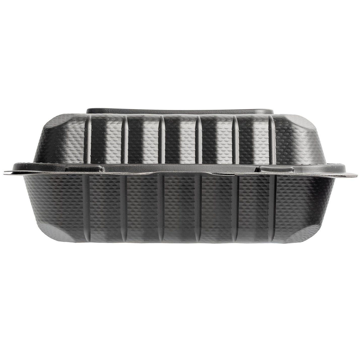 EcoSystems MFPP 3-Compartment Hinge Container, Black, 8" x 8", 1/CS/150 150/CS