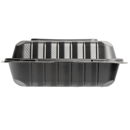 EcoSystems MFPP 3-Compartment Hinge Container, Black, 8" x 8", 1/CS/150 150/CS