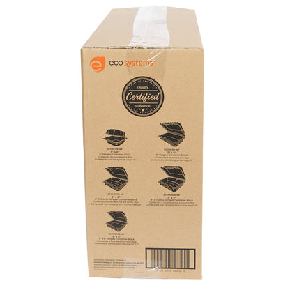 9x9 1 Compartment MFPP Hinge Container Black 150/cs