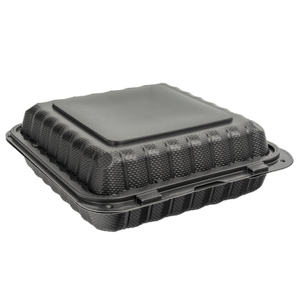 9x9 1 Compartment MFPP Hinge Container Black 150/cs