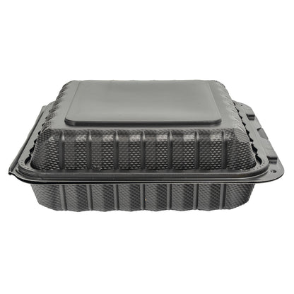 9x9 1 Compartment MFPP Hinge Container Black 150/cs