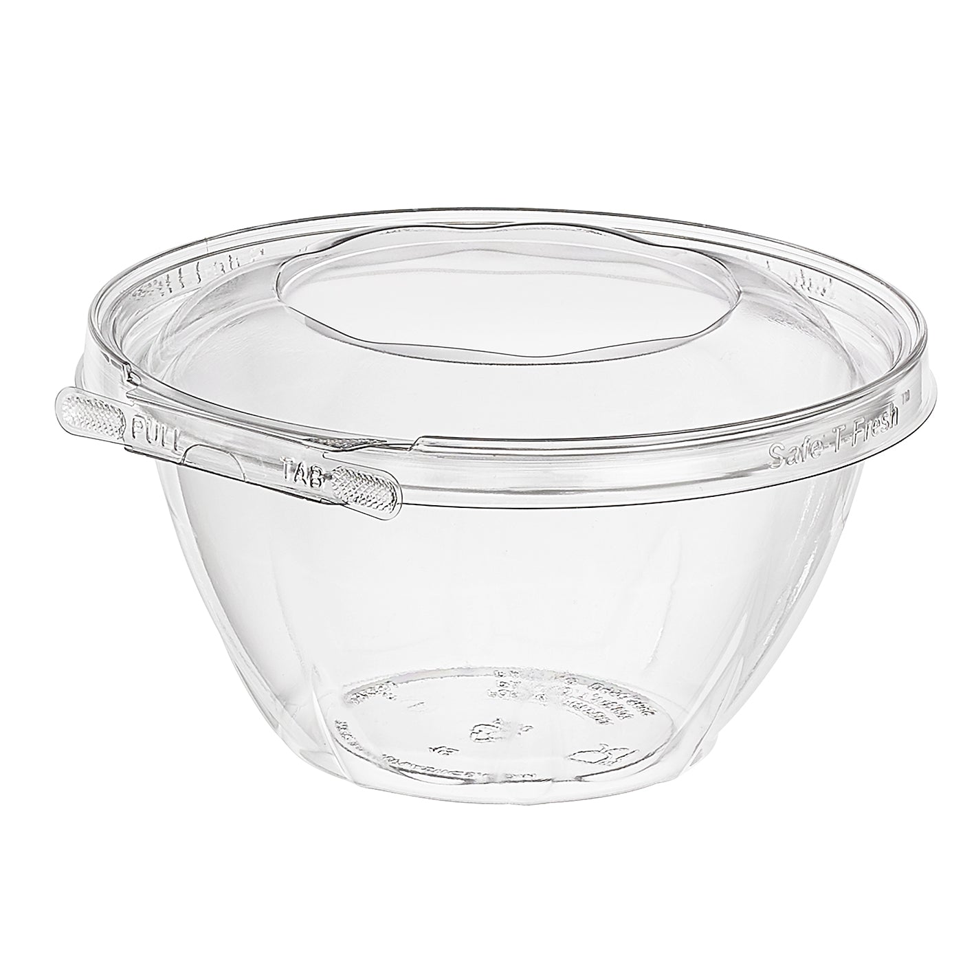 32oz Safe-T-Fresh PETE Bowl with Dome Lid, Tamper Evident, Clear, 150/cs