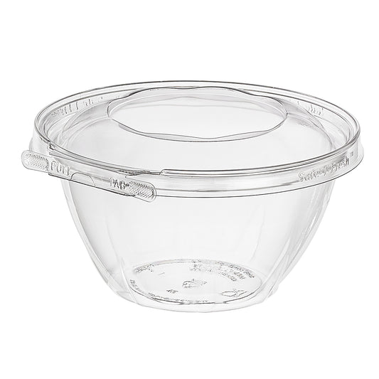 32oz Safe-T-Fresh PETE Bowl with Dome Lid, Tamper Evident, Clear, 150/cs