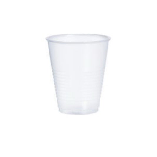 12oz Conex Polystyrene Ribbed Squat Cup, Translucent, 1000/cs