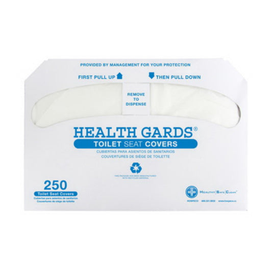 Hospeco Paper Half-Fold Paper Toilet Seat Covers, White, 2500/cs