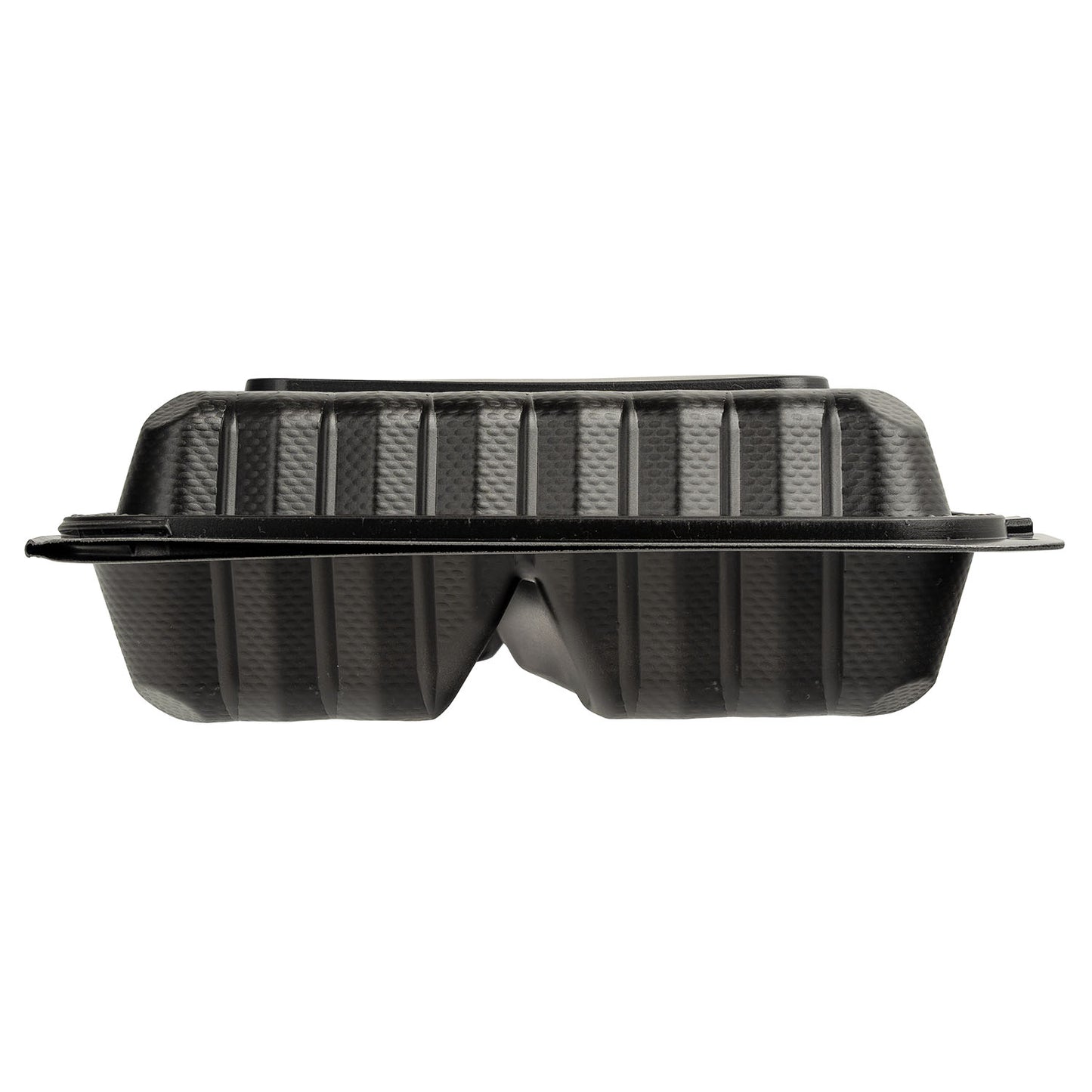EcoSystems MFPP 3-Compartment Hinge Container, Black, 9" x 9", 1/CS/150 150/CS